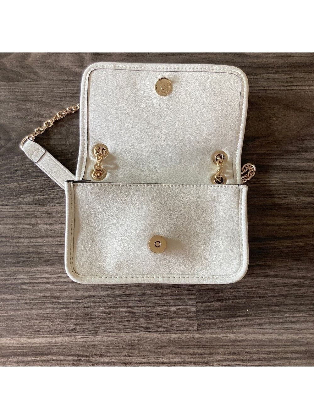 Nine West Saoirse Mini Convertible Crossbody Flap Bag in Cream with Gold - Picture 11 of 13